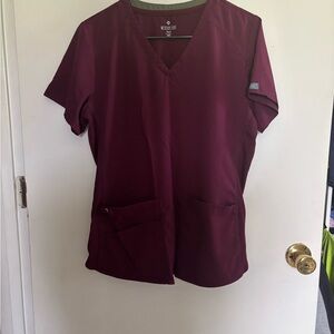 Med Couture Burgundy Scrub Top